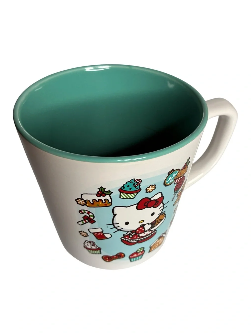 Sanrio Hello Kitty 17oz Ceramic Cafe Mug 2024 Xmas Christmas Gingerbread Treats